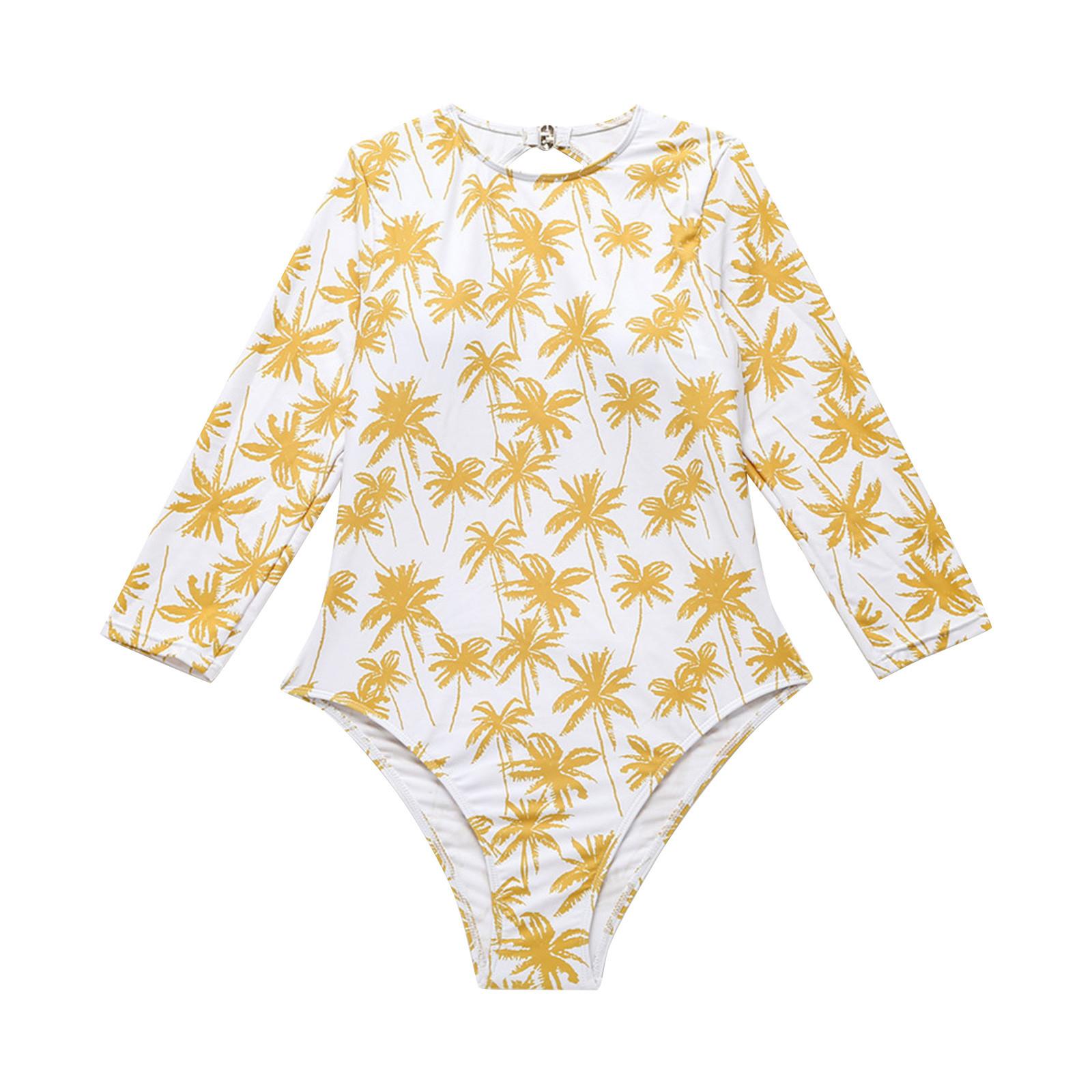 

Женский утепленный солнцезащитный купальник с длинными рукавами для дайвинга и серфинга с принтом белый