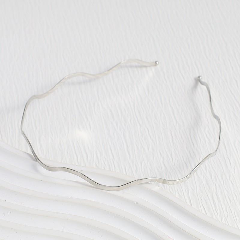 1Pcs Metal Waves Thin Hair Hoop Gold Silver Women Hairband Simple Practical Bangs Head Hoop Fashion Hair Accessories