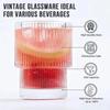 Vintage Ribbed Glassware Set Household Transparent Iced Coffee Glasses Cocktail Juice Cups Whiskey Tumbler Durable Bar Drinkware