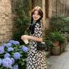 French Retro Waist and Thin Doll Collar Dress for Women's Summer New Temperament Versatile Floral A-shaped Long Dress