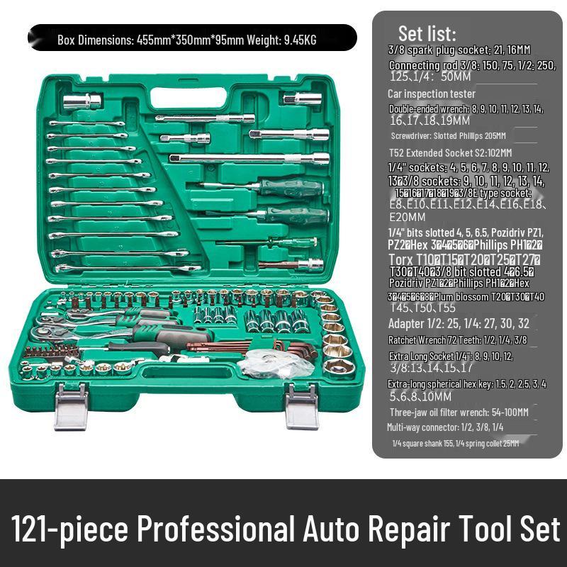 Car Repair Socket Wrench and Ratchet Set - Comprehensive Auto Repair and Maintenance Tool Set