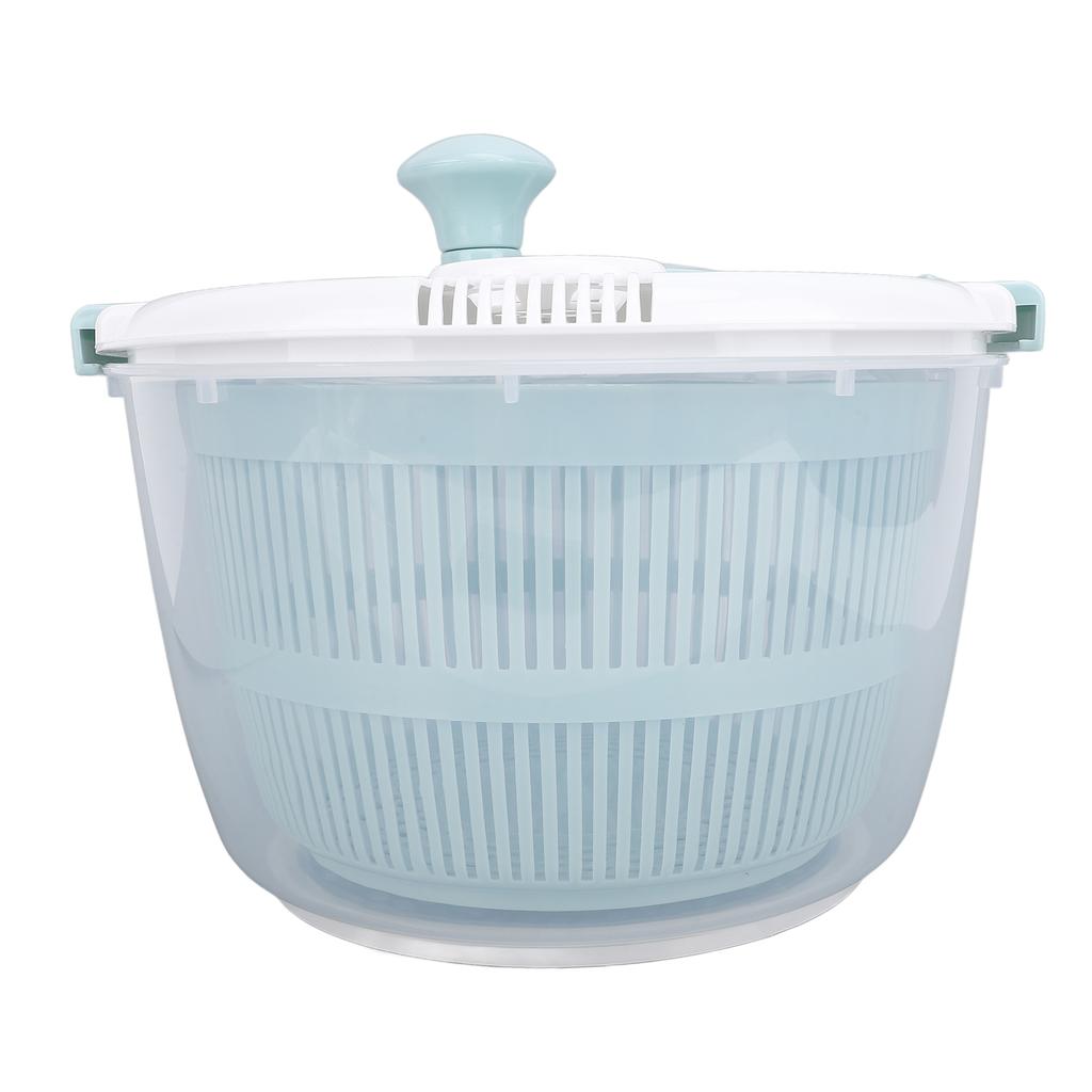 Salatschleuder PP 5L Multifunktionaler Salat-Spinner Gemüsetrockner Obstwascher mit Deckel Abgießschüssel Sieb für Zuhause