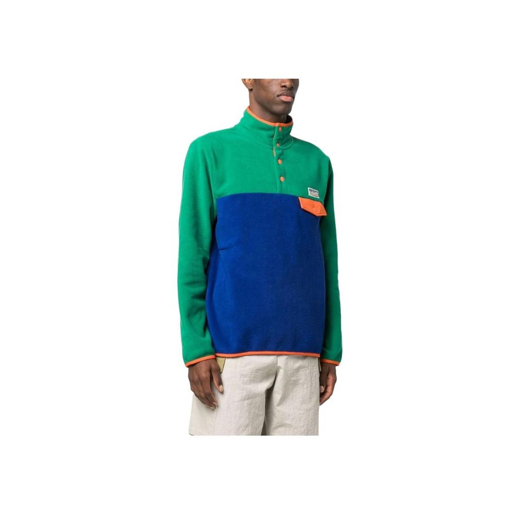 Polo Ralph Lauren SS23 Color Block Button-Up Collar Sweatshirt Men Sweatshirt Green 710901564-001