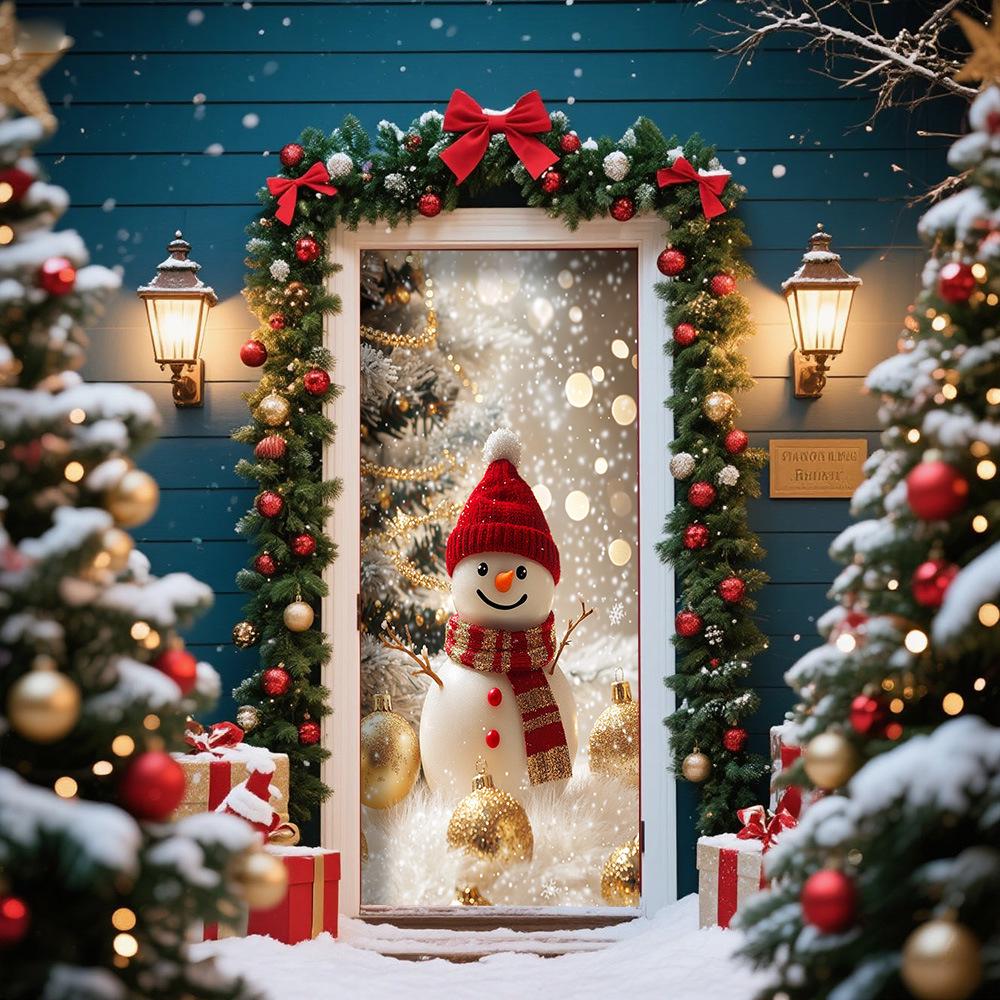 Cross-Border JIT Christmas Door Hanging Tapestry: Festive Decoration for Party and Room