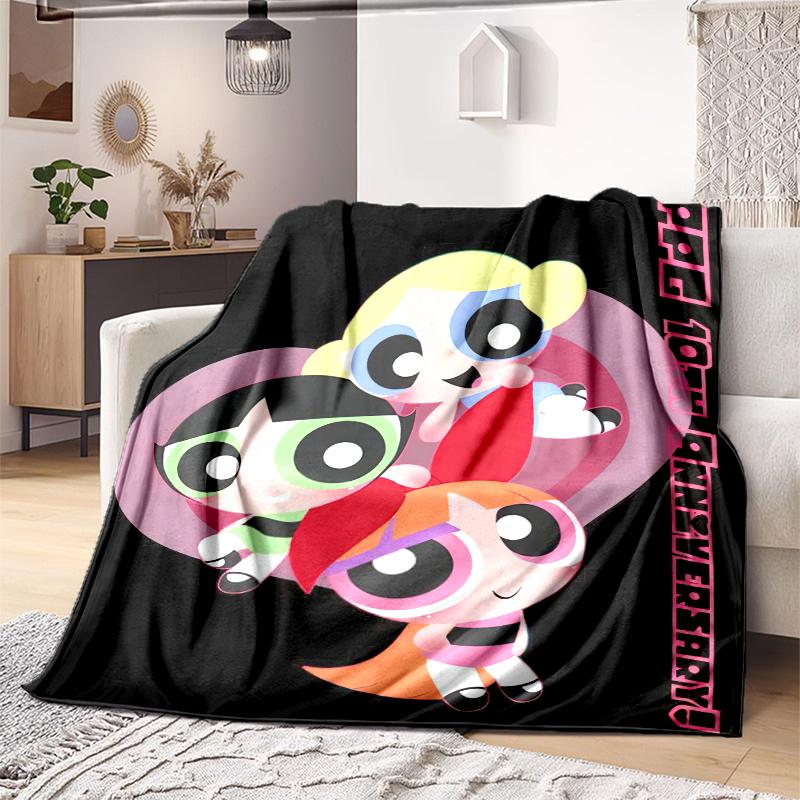 1PC The Powerpuff Girls Printed Blanket, All Season Lightweight Home Office Outdoor Nap Multifunctional Blanket A12