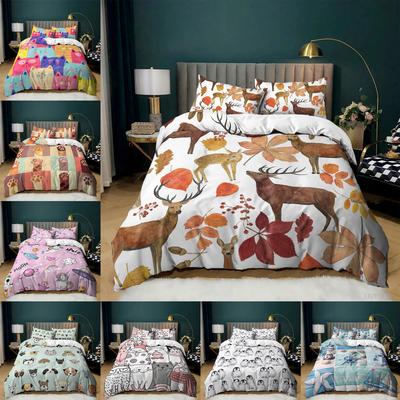 Printed Animal Three-Piece Quilt Cover Bedding New