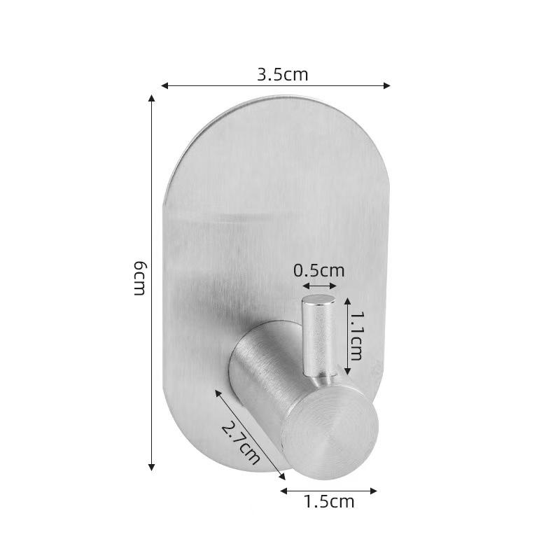 Stainless Steel Punch-Free Wall-Mounted Couple Coat Hooks