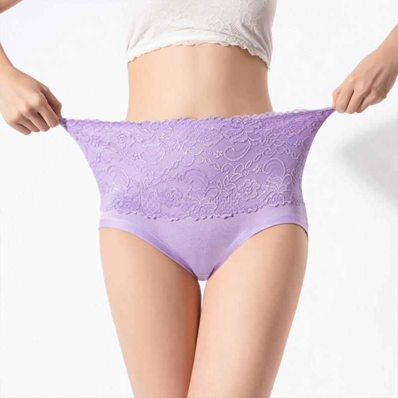 Tummy Controls High Waist Underwear for Women Lace Ladies Briefs Soft Full Coverage Panties Soft Underpants
