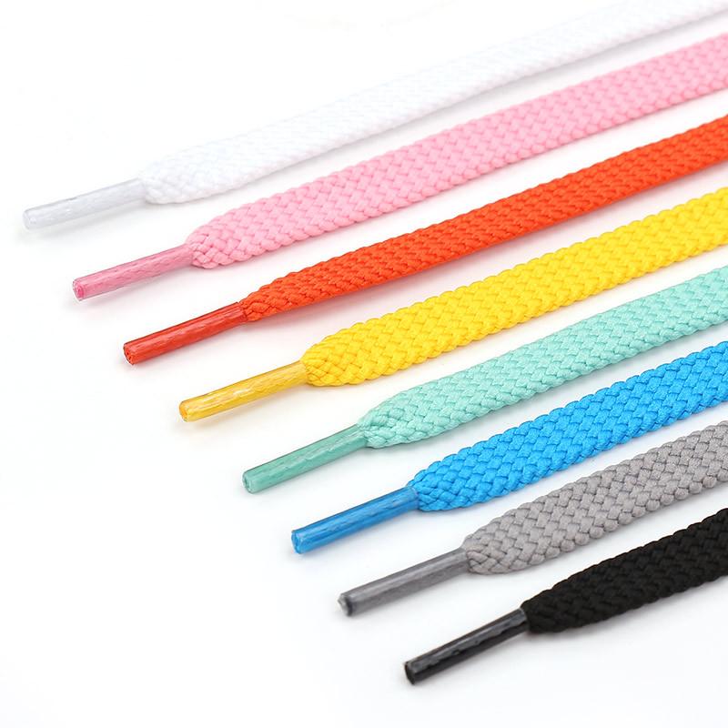 Flat Thickened Sneaker Laces for Casual and Basketball Shoes - In Black, White, and Colorful Designs
