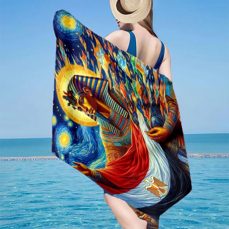

Eagle And Moon Symbolism Beach Towel, Super Soft Microfiber, Gift for Her/Him, Birthday, for Pool, Beach, Travel, Home Decor Fan gifts 70cmx140cm(27x55inch)