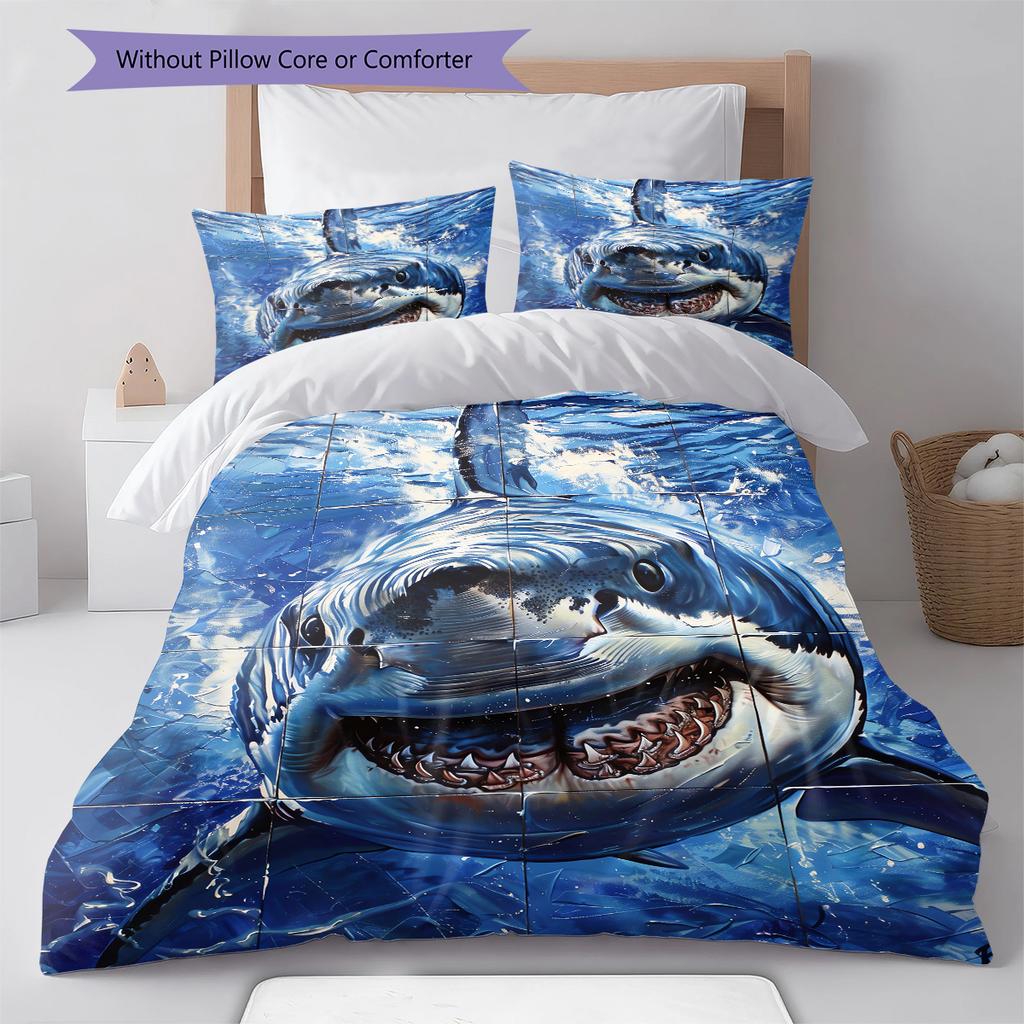 Animal Pattern Bedding Quilt Set Quilt Cover Pillowcase Home Decoration Gift (1 * Duvet Cover + 2 * Pillowcase, Without Core)