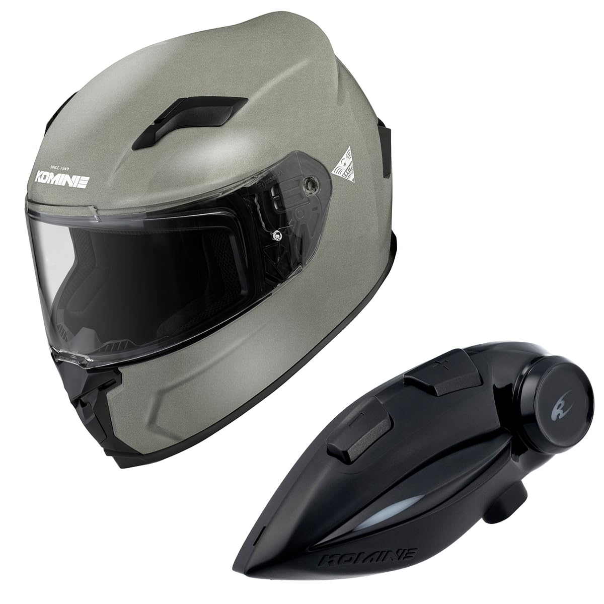 

KOMINE FL Full Face Helmet Motorcycle Intercom Gunmetal L HK-170 + KK-902