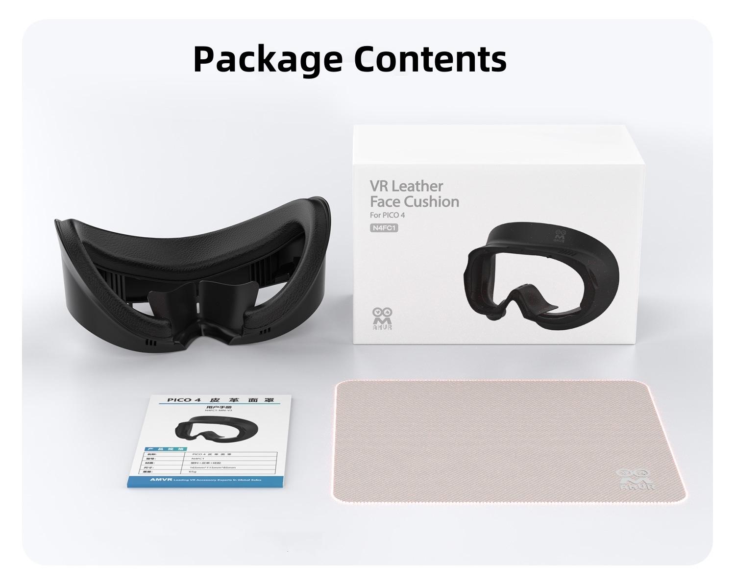 

VR Интерфейс для лица Кронштейн Губчатая накладка на лицо Замена для VR-гарнитуры Pico 4 / PICO 4 Ultra Моющаяся Потостойкая Кожаная накладка на лицо чёрный