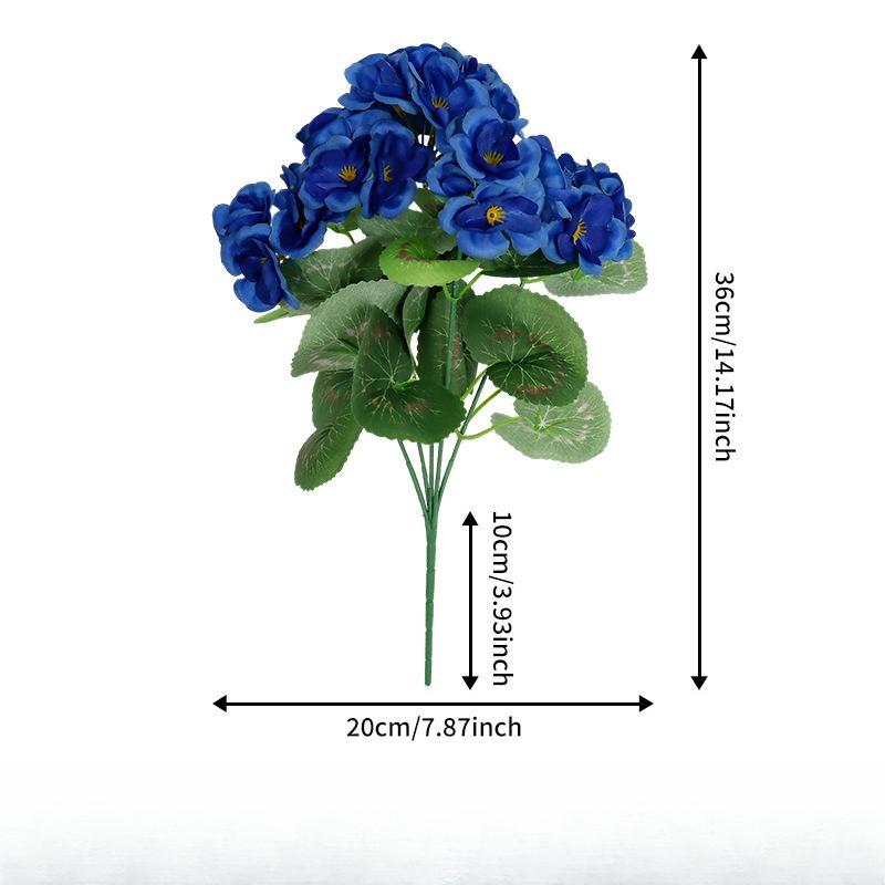 

10pcs Artificial Flowers Silk Crabapple Green Plant Hotel Decoration Fake Flower Simulation Orange Geranium Hydrangea Bouquet сапфірове скло синього кольору кольору