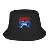 Unisex Jaws Th Anniversary Logo Movie Bucket Hat  Foldable FisherUnisex S Summer Korean Beach Travel Cap Hawaii Design Sun
