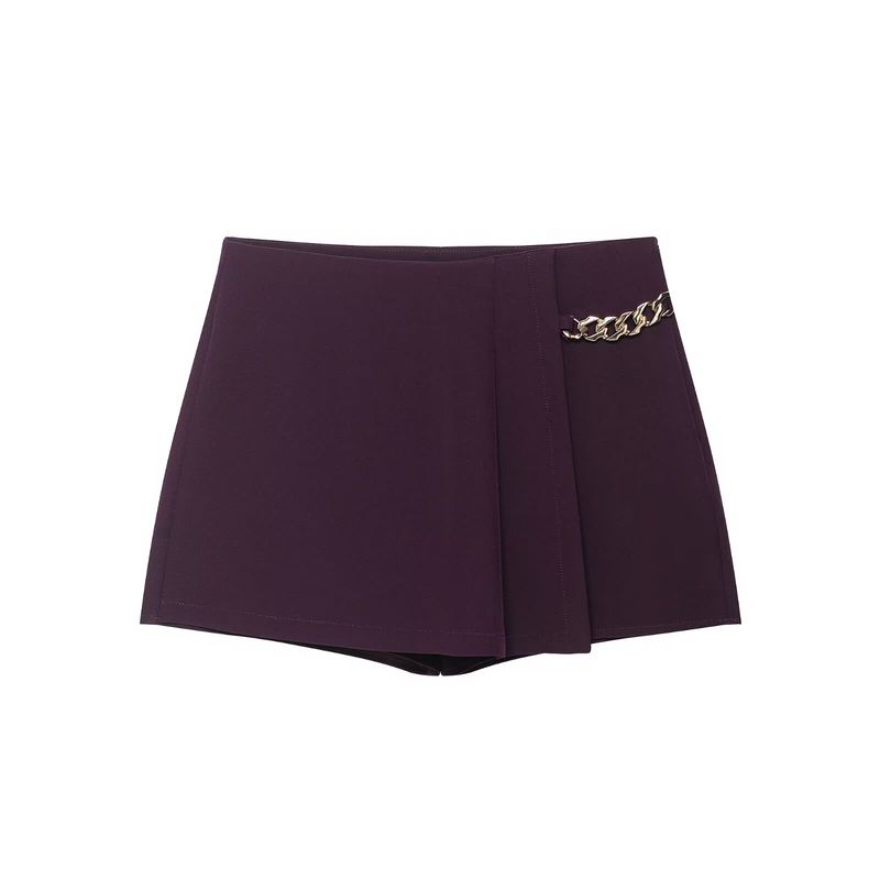 Kaslead New Women clothes Western Style Fashion Chain Wide Pleat Casual Shorts 1478270