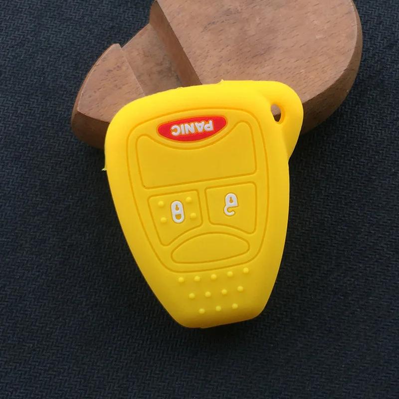 silicone Remote Car Key Shell Cover For Chrysler 300 Dodge Caliber for Jeep Patriot Pacifica Liberty 2+1 3 Buttons Fob Key Case