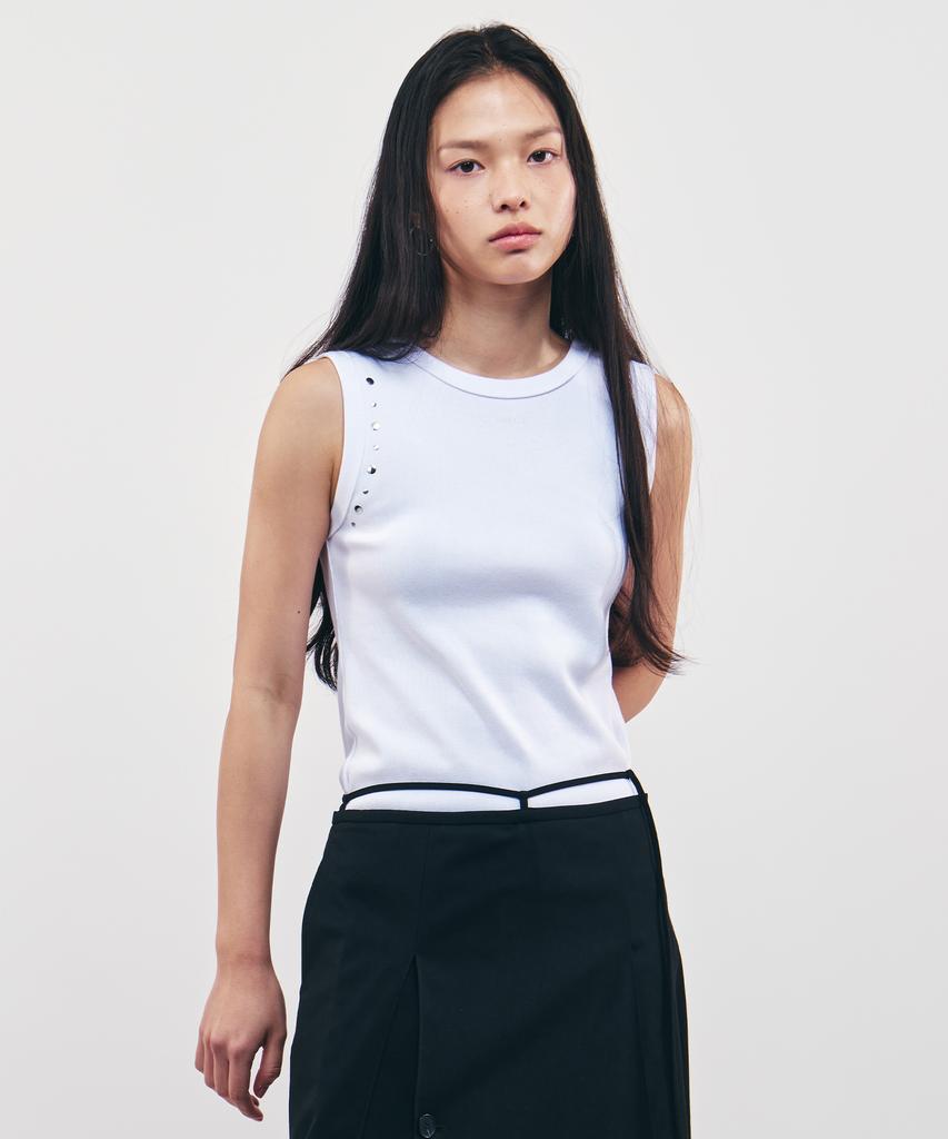 CITYBREEZE Studded Backhole Sleeveless_White