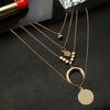 Multilayer Choker Horn Long Crescent Moon Pendant Necklace Chain Jewelry Women