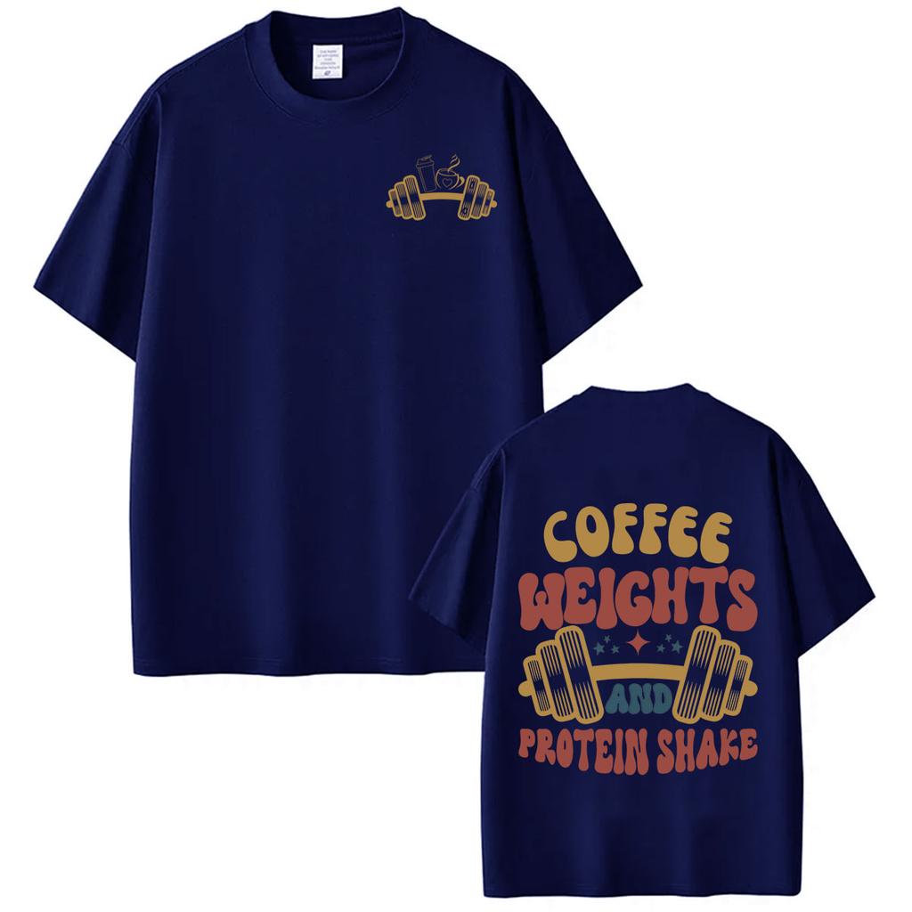 Coffee Weight Funny Gym Meme Tshirt Unisex Unisex Fashion Hip Hop Tshirt Summer Shortsleeved Loose Casual Cotton Tshirts Tops