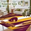 Crystal Velvet Square Rug Custom NameBrisbane Broncos Pattern Non Slip Home Floor Decor Rug