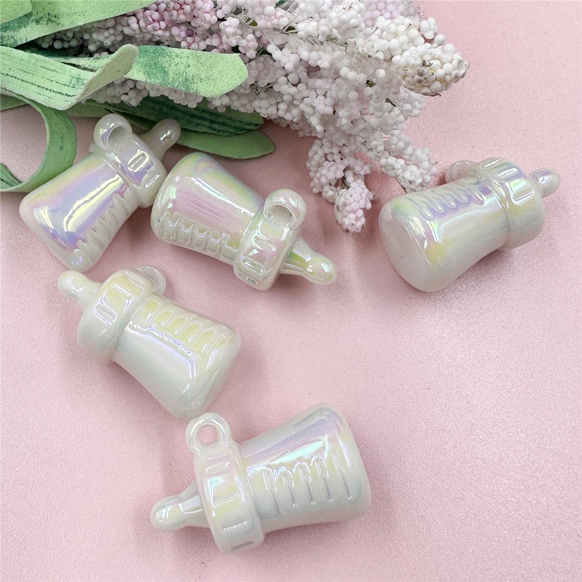 

Высокое качество для изготовления 5 шт. ювелирные аксессуары модные бутылочки для кормления свободные бусины DIY 20,8*33,7 мм материал ручной работы белый