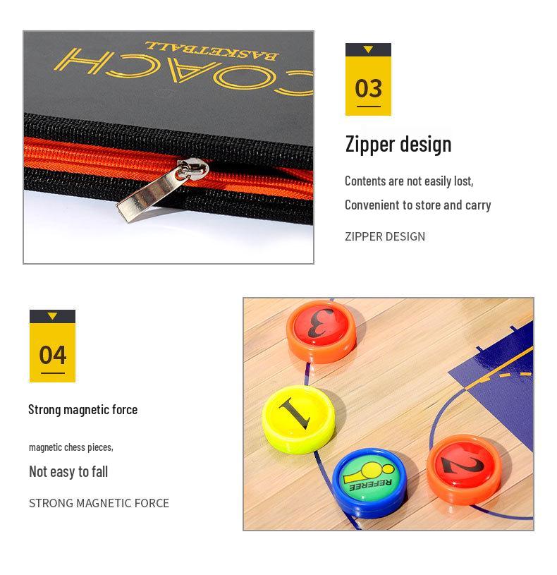 Tactical Magnetic Sports Coaching Board with Zippered Case - Ideal for Soccer and Basketball Diagrams