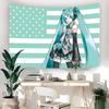 VIKAMA AnimeStyle American Flag Tapestry Bedroom  Games Room Wall Hanging Dormitory Room Decoration