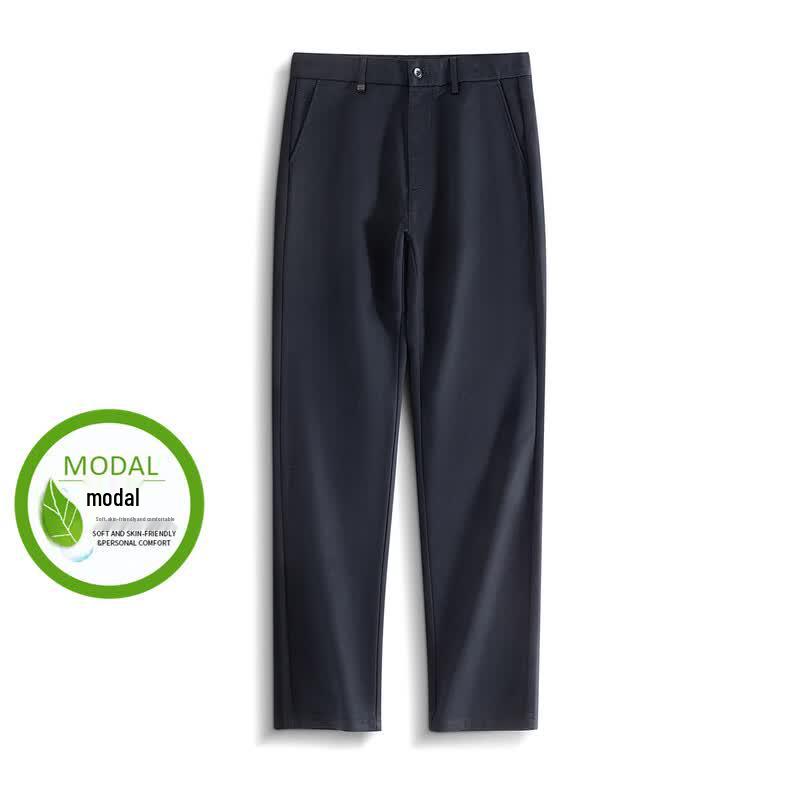 Luomeng Men's Straight-Leg Business Casual Trousers