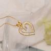 Mafisar Non-Fading Gold Color 316L Stainless Steel Party Jewelry Shiny AAA CZ Zircon Heart Pendants Necklaces For Women