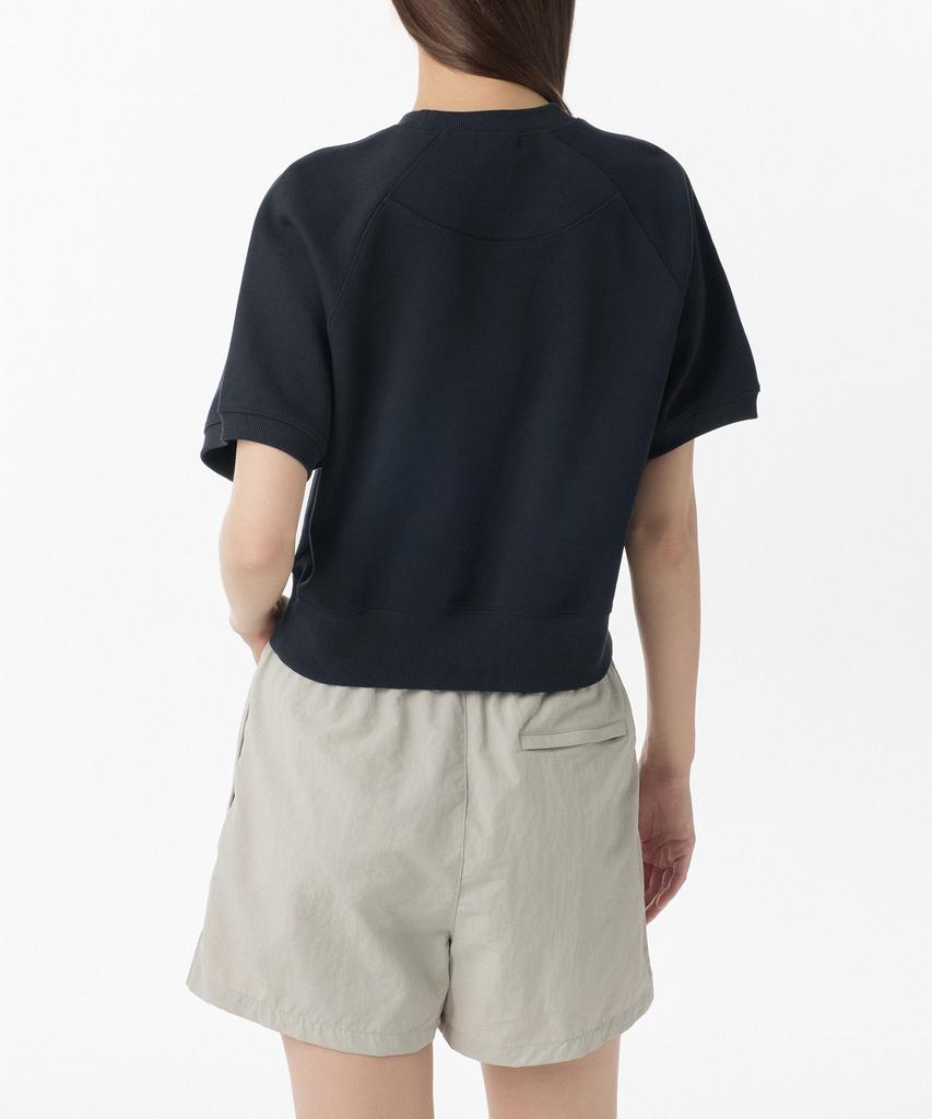 MUSINSA STANDARD WOMAN Women'S Double Knit Short Sleeve Sweatshirt [Navy]