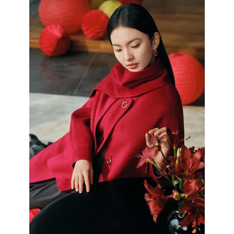 JUZI ANNACO Single-Breasted Tencel Wool Mid-Length Coat