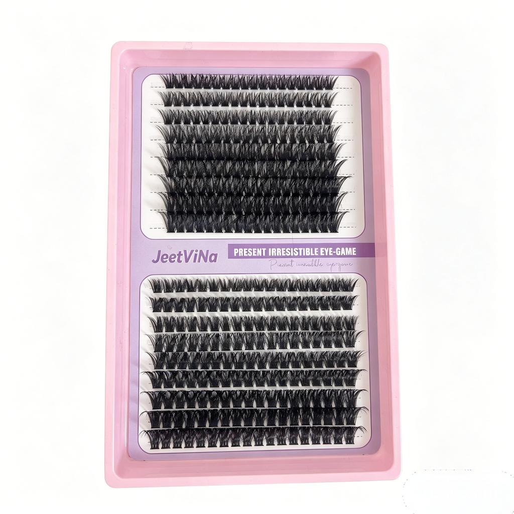 False Eyelash Set Glue Single Cluster Dense Glue-Free Exaggerated Super Long Whole Large Capacity Eyelash Book
