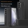 Samsung Fold6 Case with Stand: Protective PC Shell, Integrated Leather, Wrist Strap