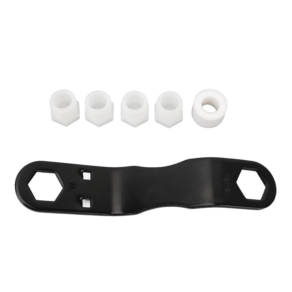 6PCS RV Water Heater Drain Plug and Wrench Kit Aluminium Alloy Camper Heater Drain Plugs for 15 16in and 7 8in Wrench