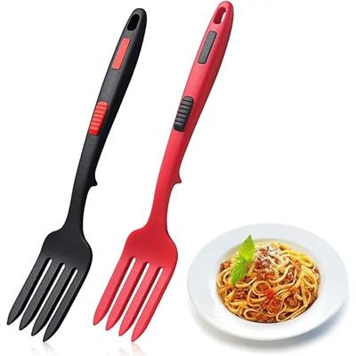 Forchette flessibili in silicone Forchetta da cucina multifunzionale in silicone Utensili da cucina resistenti al calore Forchetta per noodle Utensile da cucina