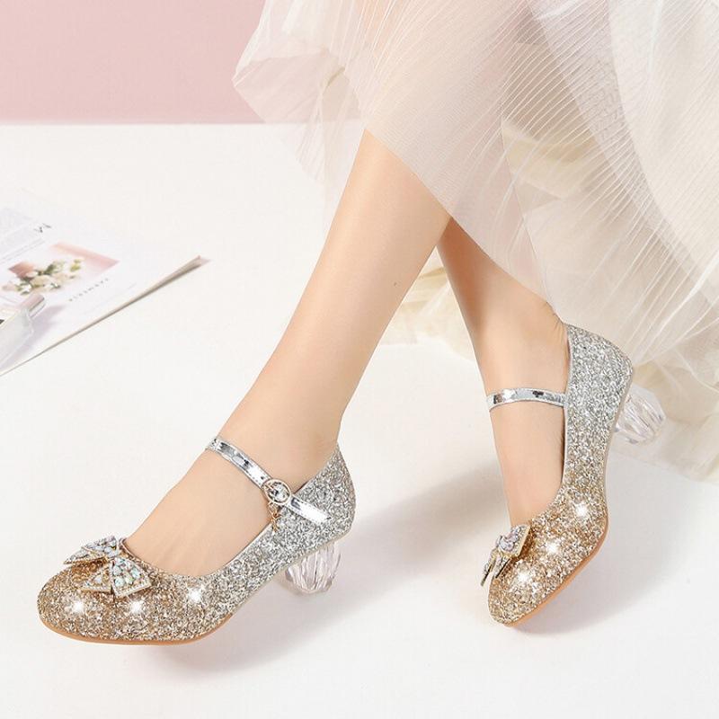 Spring and Summer Children's Leather Shoes Women's New Rubber-soled Girls' Classmates' Low-top Princess Shoes Medium and Older Children's Students' Si