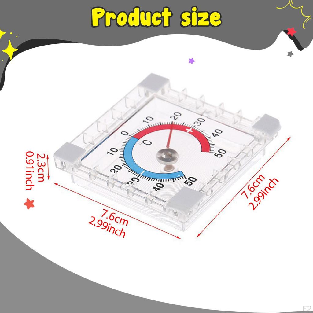 2Pcs Window Door Thermometer 2.99inch Accurate Compact Portable Mini Analog Gauge for