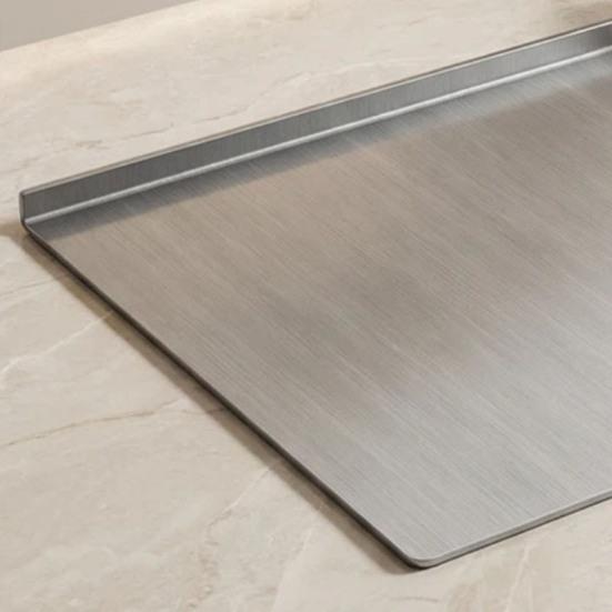 Tagliere in Acciaio Inossidabile per Cucina Antiscivolo Tavola per Impasti e Pasticceria con Bordo a L a 90 Gradi Tappetino Grande per Piano di Lavoro per la Cottura del Pane