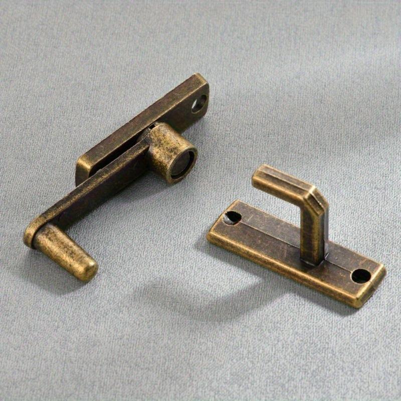 1Set Vintage Brass Sliding Window Door Latch Handle Home Hardware Safety Lock Catch - Anti-Theft Door Buckle for Barn Doors.