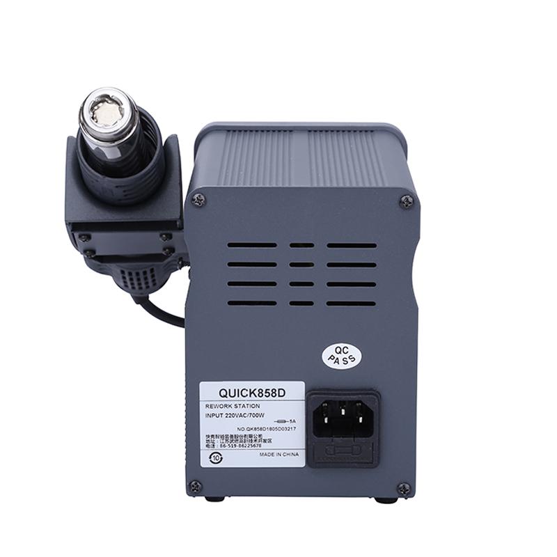 QUICK 858D 110V/220V LED Digital ESD Rework Station Lead Free Adjustable Hot Air Heat Gun 700W Air Soldering Station