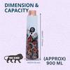 Pure Copper Floral Print Designer Water Bottle with Ayurvedic Benefits Rustproof & Leakproof Copper Bottle for Home School Gym Travel Bottle Drinkware