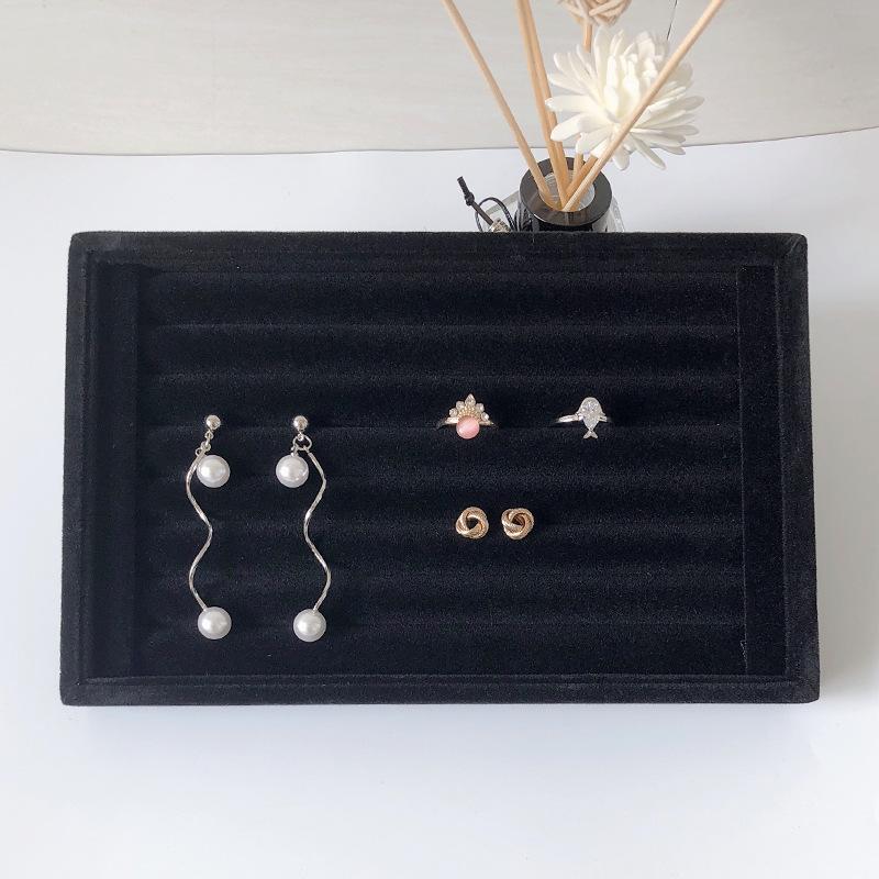 Vintage Velvet Texture Ring Plate Women's Jewelry Earring Display Rack Plate Home Jewelry Necklace Small Storage Box Wholesale