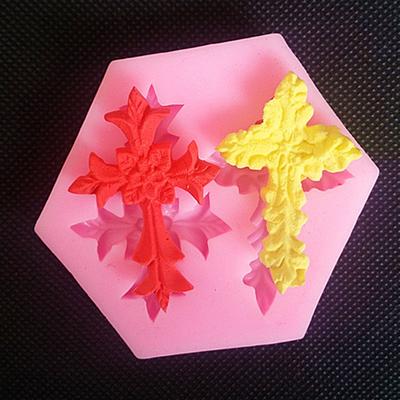 Silikonová forma na fondánový dort s křížovým tvarem, na zdobení, sugarcraft, čokoládu, sušenky