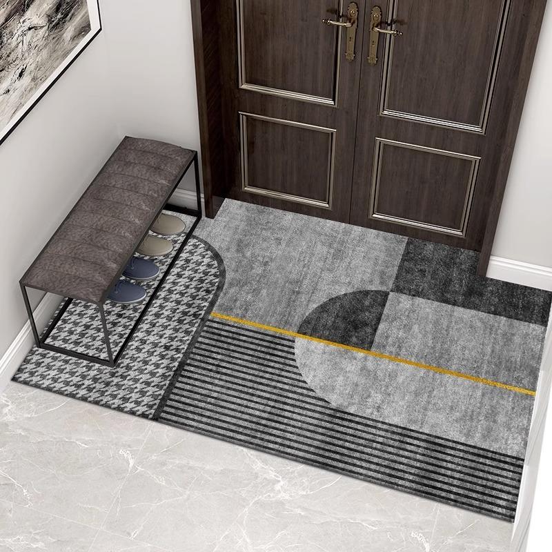 Europe Style Geometry Round Pattern Carpet Living Room Sofa Bedroom Study Kitchen Entrance Door Mat Non-slip Fashion Decor Rug
