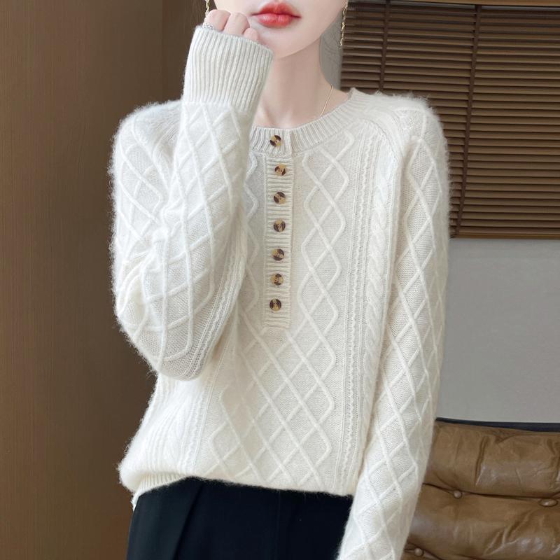 Women Sweater 100% Wool MODERN NEW SAGA O-neck Knit Pullover Thick Winter Jumpers Female Knit Tops