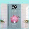 Charming Valentine's Day Wooden Heart Shaped Welcome Sign With Adorable Bow For Home Decor