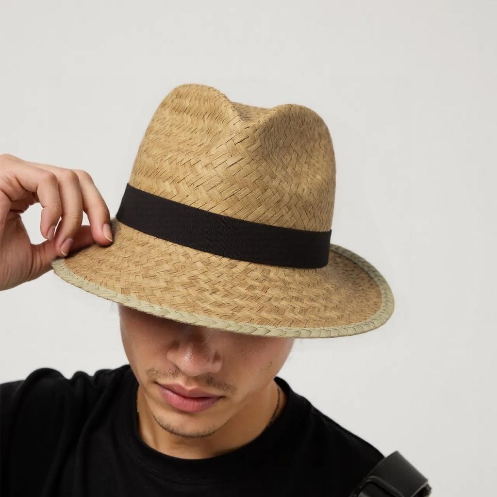 Woven Straw Hat Beach Sun Hat Hollows Out Sunhat Stylish Wide Border Hat for Men and Women