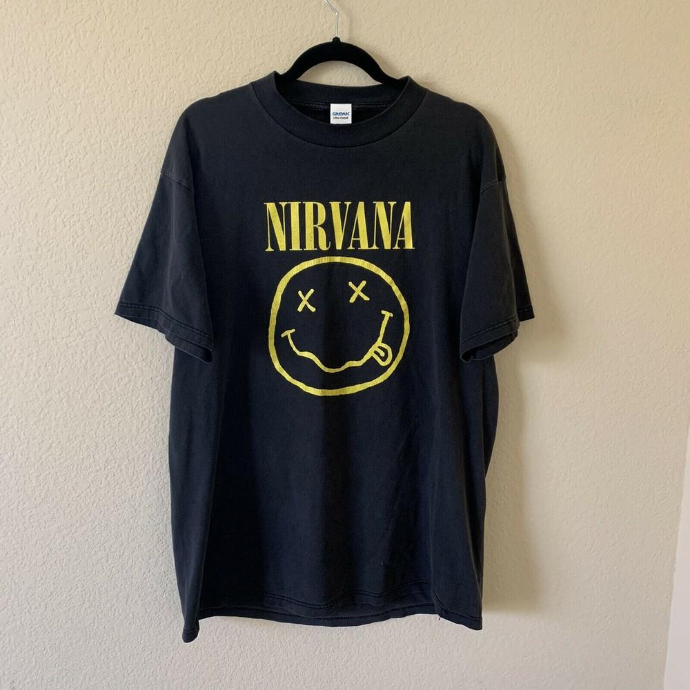 Vintage Nirvana 1992 Smiley T Shirt Unisex Double Side Size S-2XL Unisex T-Shirt