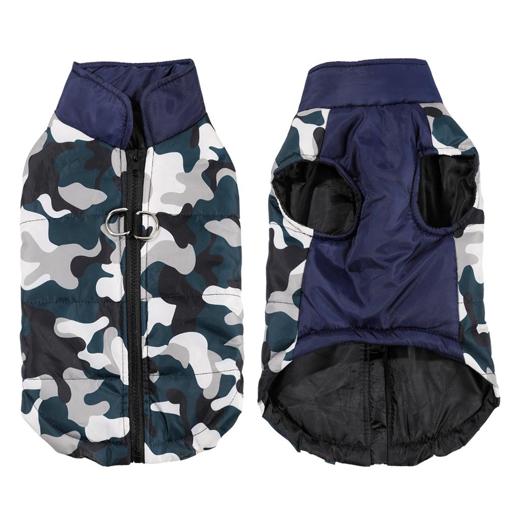 Winter Warm Dog Jacket For Small Medium Dogs Cat Windproof Waterproof With D-ring Puppy Camouflage Clothes Schnauzer Pet Costume